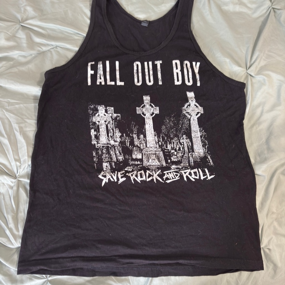 Black Fall Out Boy Graphic Tank Top